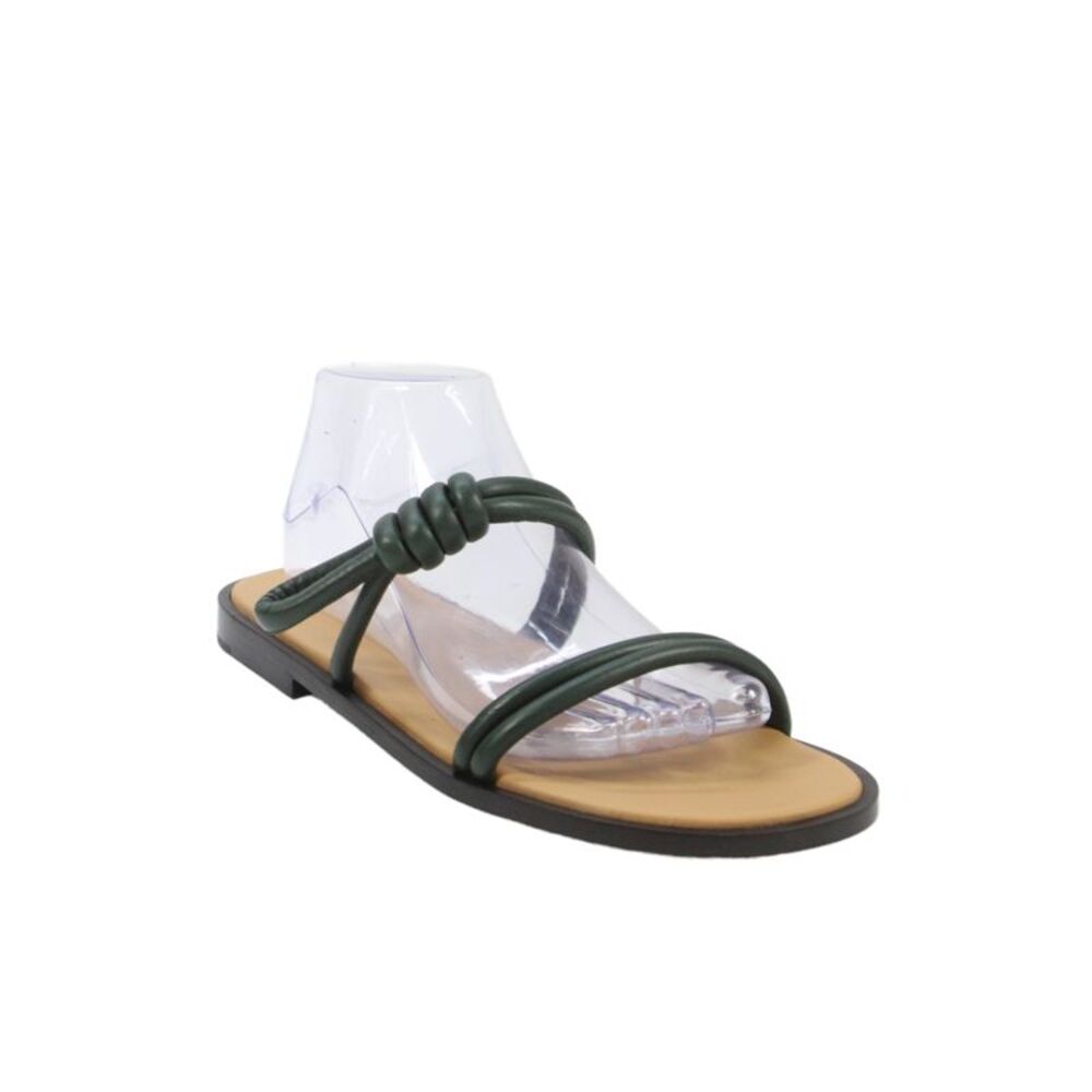 Loewe Womens Leather Strappy Knotted Sandals Green Size EUR 41